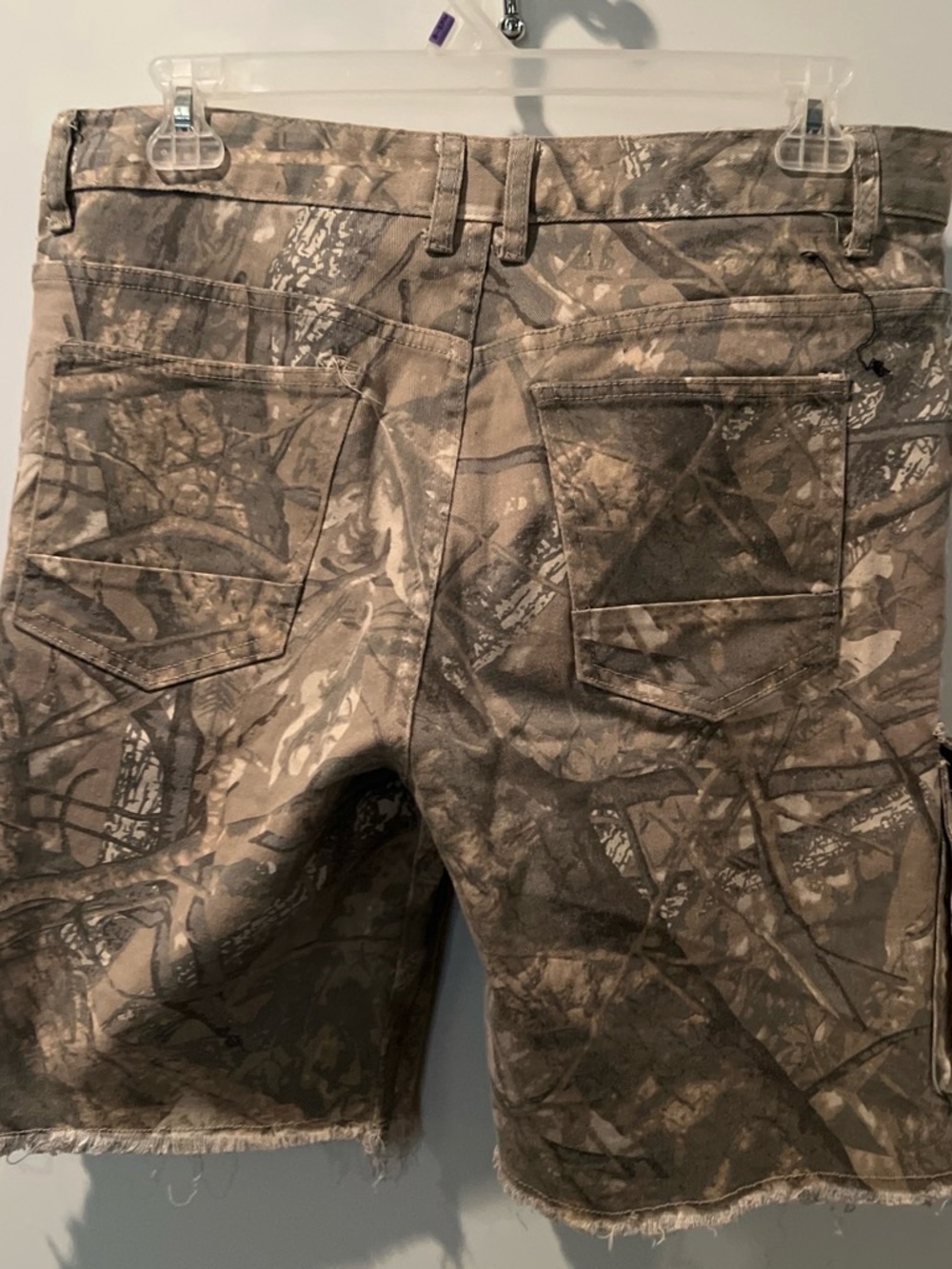 Men's Brown Camo Cargo Shorts with Utility Pockets